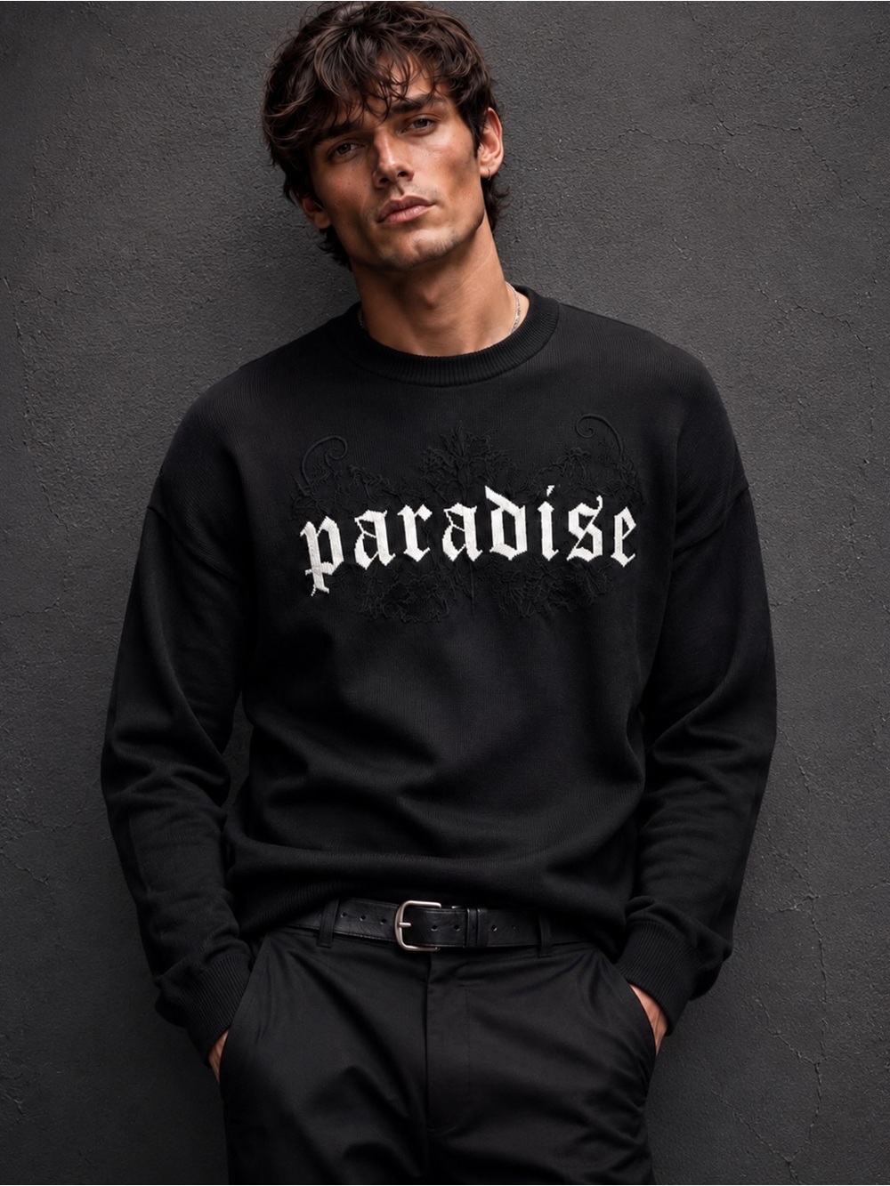 The Kooples Sport Paradise Gothic Logo Crewneck Sweater Small